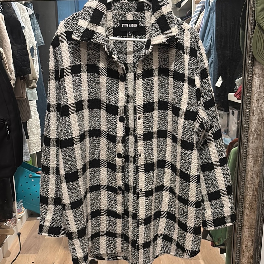 Steve Madden Black and White Teddy Jacket